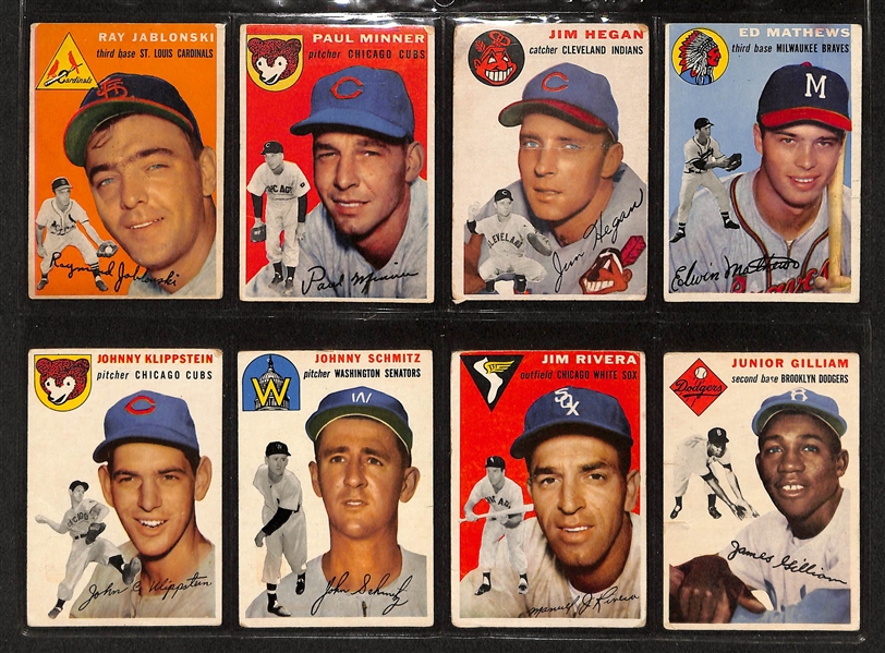 Lot Of 72 1954 Topps Baseball Cards w. Warren Spahn